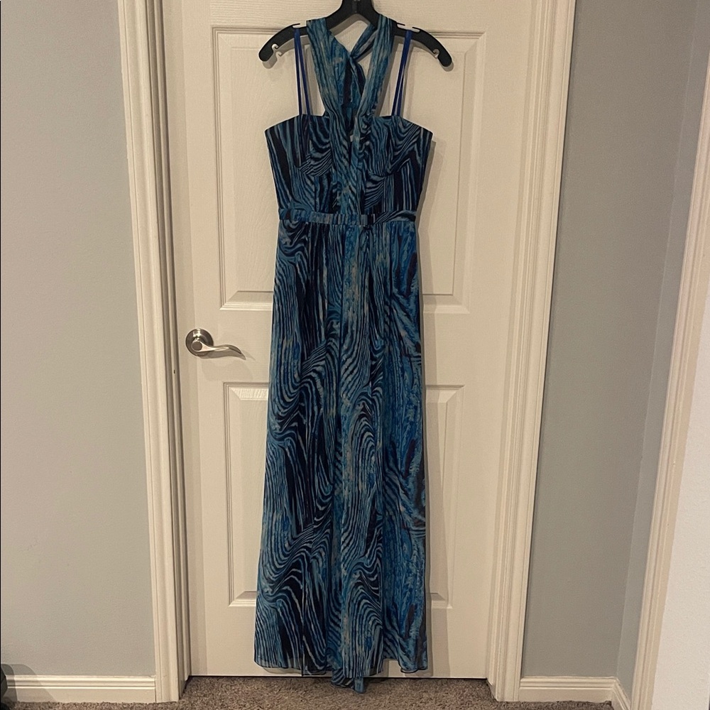 BCBGMaxAzria Blue and Black Maxi Dress